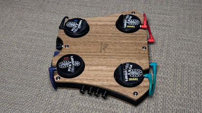 Applecrate quad professional stomp box with bass, snare and Tok sounds w/mixer.