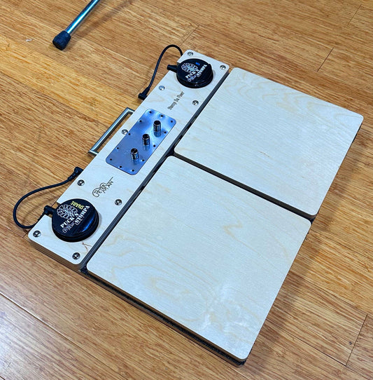 Stomp da floor professional stand on bass stomp box. NEW DESIGN - Peterman Acoustic Music Stompbox